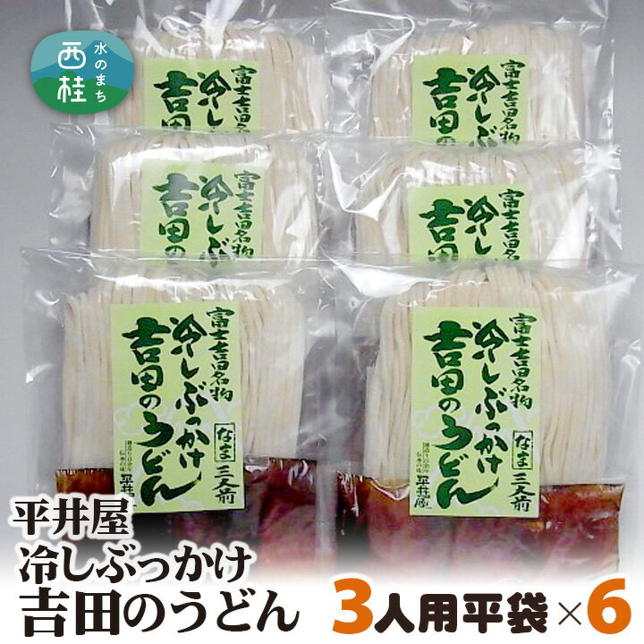 【ふるさと納税】 No.251 冷しぶっかけ吉田のうどん3人用平袋×6パック ／ セット 饂飩 麺 送料無料 山梨県 特産品