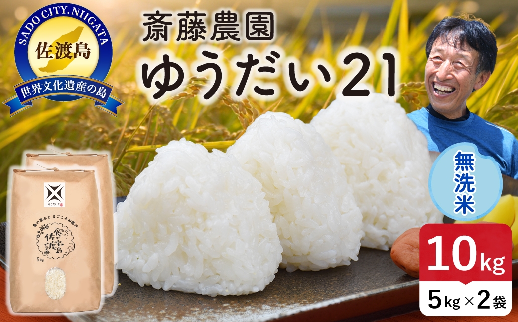 
                  佐渡島産ゆうだい21 無洗米 10kg（5kg×2袋） 令和7年産 単一原料米 | 新潟県産ゆうだい21 新潟産ゆうだい21 佐渡産ゆうだい21 ゆうだい21 お米 米 無洗米 むせんまい 精米 おこめ コメ 10キロ にいがた さど 新潟県 佐渡市 195962-1424
                