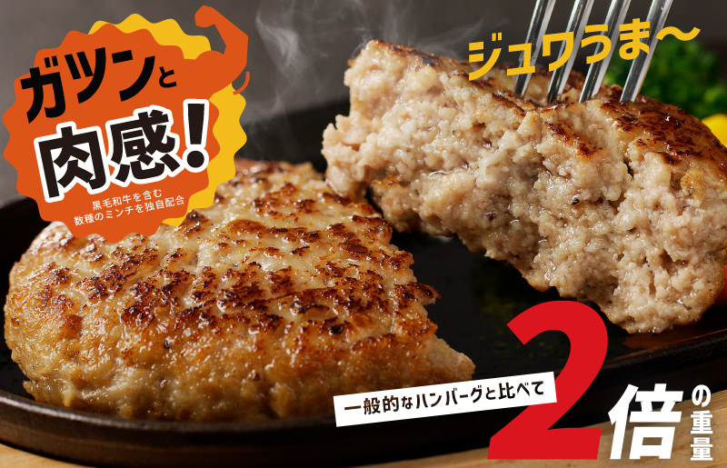 【期間限定】黒毛和牛入り BIGハンバーグ 総量2.4kg（200g×12個）泉州玉ねぎ使用【農福連携】