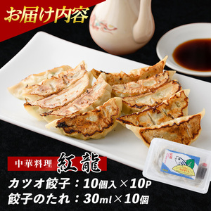 カツオ餃子10パックセット 紅龍 IB131-001 かつお餃子 カツオ餃子