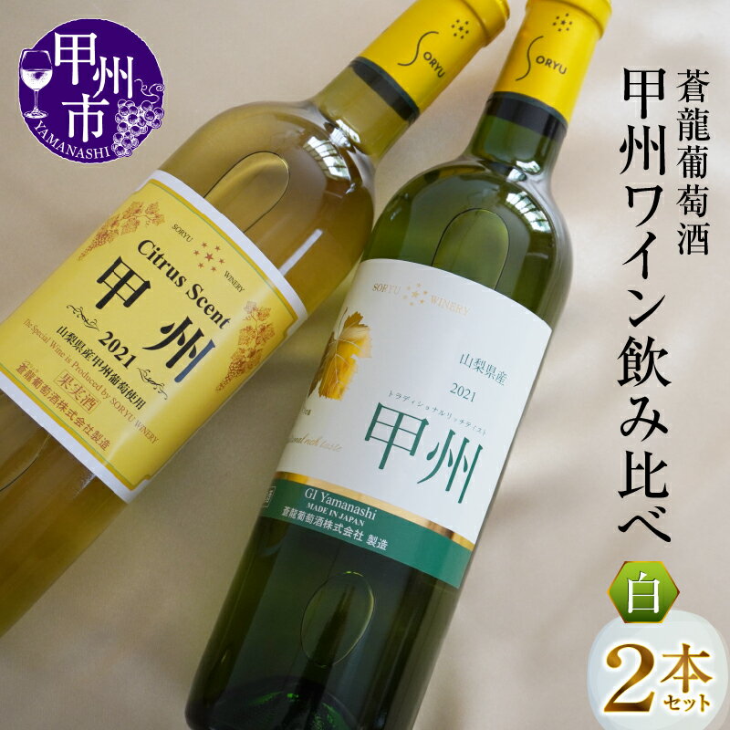 【ふるさと納税】 ワイン 白ワイン 2本 セット 蒼龍葡萄 シトラスセント甲州 トラディショナル・リッチ・テイスト甲州 飲み比べ 甲州ワイン 山梨県 甲州市 ギフト 贈答（MG） 【B12-653】