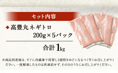 高豊丸ネギトロ１ｋｇ 天然 鮪 高知 まぐろたたき ねぎとろ 冷凍 小分け 便利 _tk003