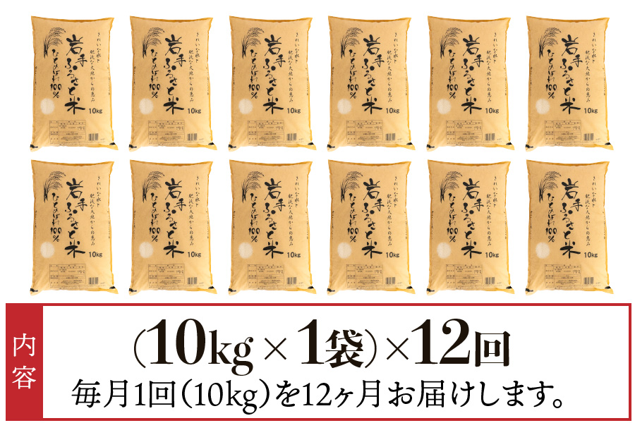 3人に1人がリピーター!☆全12回定期便☆ 岩手ふるさと米 10kg×12ヶ月 令和6年産 一等米ひとめぼれ 東北有数のお米の産地 岩手県奥州市産【配送時期に関する変更不可】 [U0159]