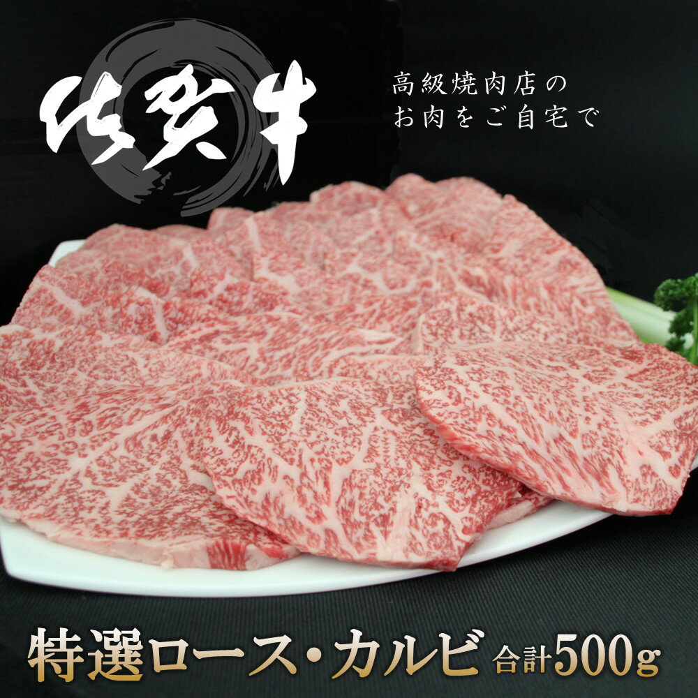 【ふるさと納税】佐賀牛 特選ロース・カルビ 合計500g【佐賀牛 ロース肉 カルビ 霜降り肉 サシ 焼肉 美味しい 絶品 最高級 ブランド肉】 C-R030027