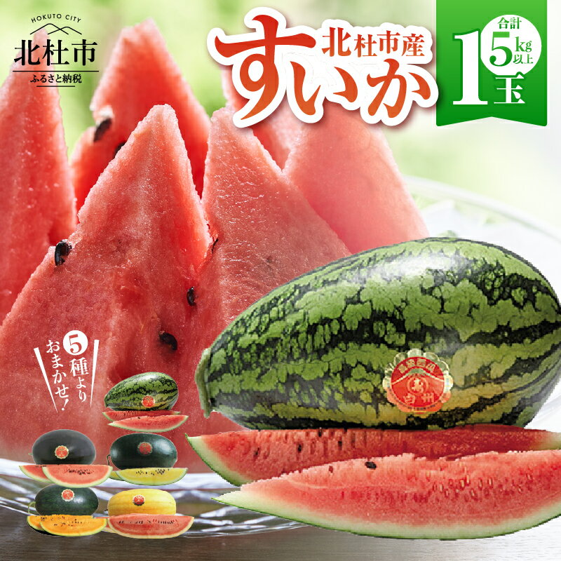 【ふるさと納税】 北杜市 白州産 すいか 1玉 5キロ～6キロ 5種類からおまかせ 2026年先行予約 特選 フルーツ 数量限定 期間限定 スイカ 甘み すいかばか！ こだわりのすいか 戦水甘シリーズ 令和8年産 西瓜 8月上旬頃～順次発送 産地直送 冷蔵発送 送料無料