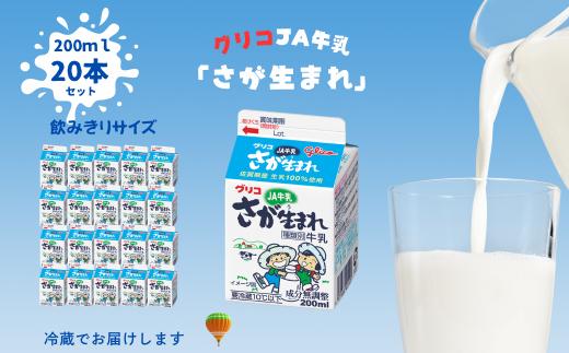 JAさが生まれ牛乳 200ml×20本セット：B110-060