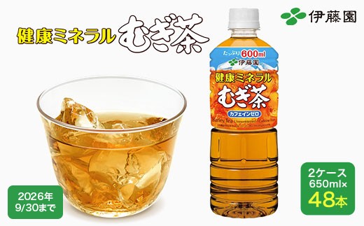 【9/30受付終了】【伊藤園】健康ミネラル麦茶 2ケース（650ml×48本）麦茶 伊藤園 ペットボトル お茶 650ml 茶 お茶 おすすめ 常温 常温保存 TMP013