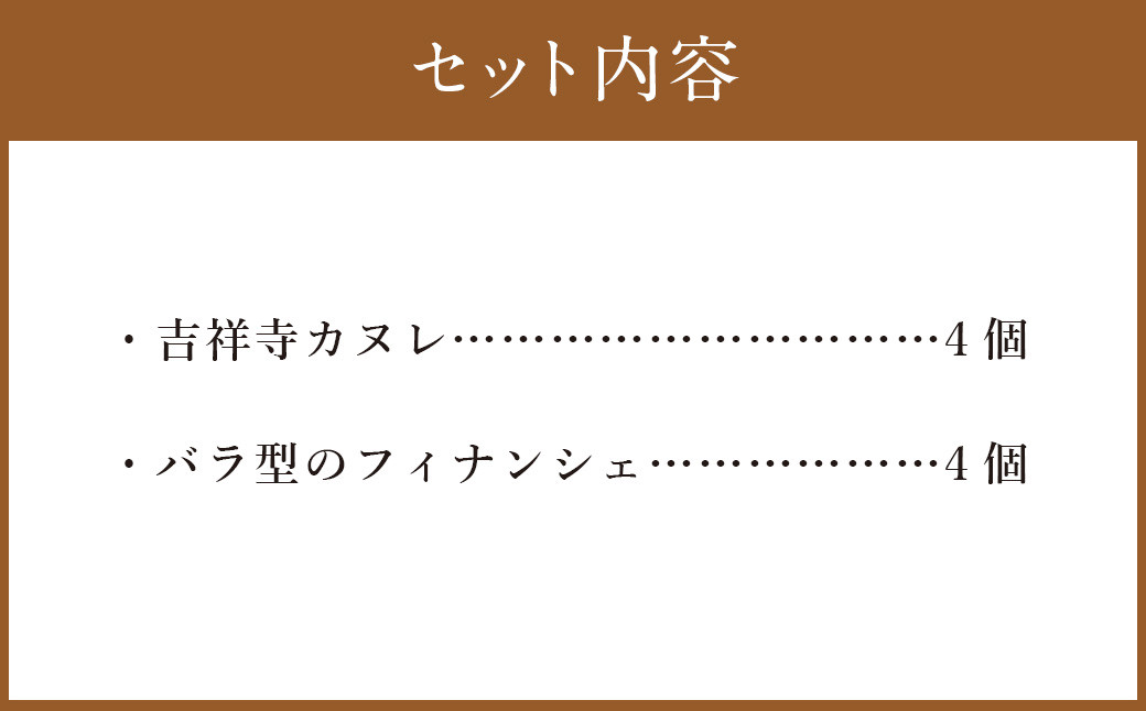 吉祥寺カヌレとバラ 8個Set