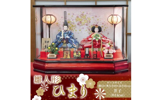 【雛人形】ひまり 芥子（約14㎝）二人 アクリルケース 灯り付