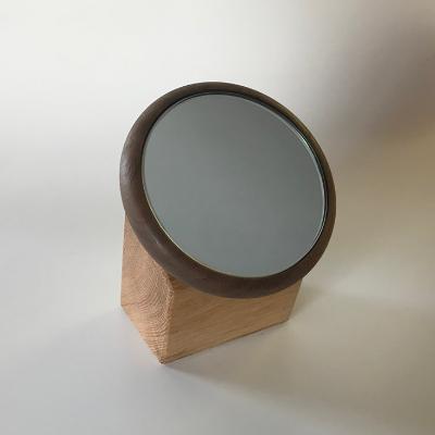ふるさと納税 大川市 【Face Mirrorウォールナット材+オーク材】様々な用途で使用できるフェイスミラー