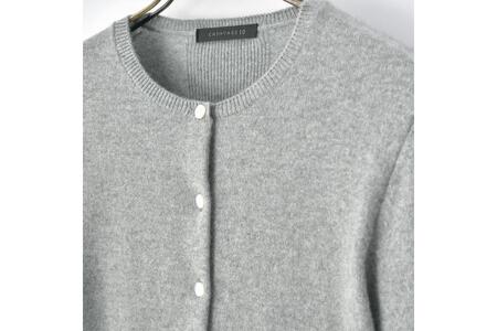 ベビーカシミヤ　カーディガン　レディース　Lサイズ　【グレー】 【178005-1】 ｶｼﾐﾔ 天然素材 ｾｰﾀｰ 服 国産 国内製造 ﾍﾞﾋﾞｰｶｼﾐﾔ