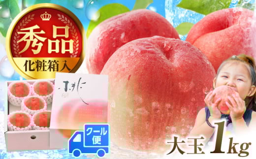 【★先行予約★　2025年5月下旬より発送】桃 化粧箱入り 約1.0kg　広川町 / JAふくおか八女農産物直売所どろや[AFAB011]