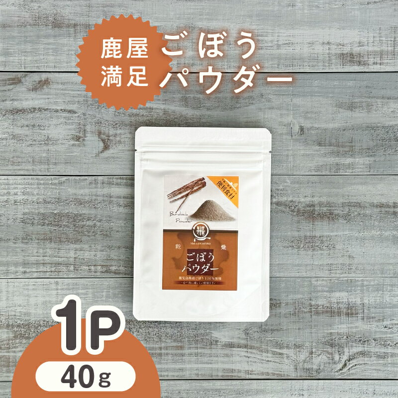 【ふるさと納税】 鹿屋満足 ごぼうパウダー40g 離乳食 介護食 パン ホットケーキ クッキー 健康 便利 長期保存 野菜摂取 野菜パウダー【株式会社オキス】