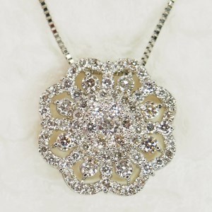 プラチナ 1.0ctダイヤモンド　シンメトリーペンダントネックレス HH-018746