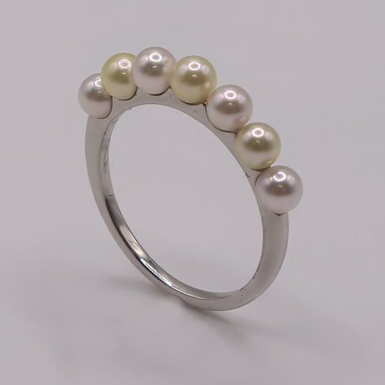 
                  2037 Pt 900　あこやベビー本真珠　3.5～4.0㎜　リング
                