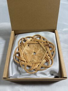 【ふるなび限定】【毎月数量限定】＜竹細工 白竹 コースター ツヤなし(身)＞六芒星デザイン 自然素材 手仕事の美 宮崎県三股町産真竹使用【MI623】 FN-Limited