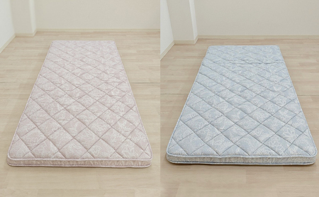 綿100%生地を使用した羊毛100％わた入三層構造の『ちょっといい敷布団』 100×210cm 寝具 敷き布団 布団 シングルロング 羊毛 新潟市 新潟 ブルー