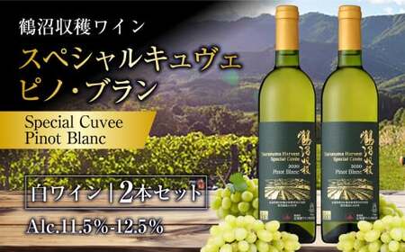 鶴沼収穫ワイン 【スペシャルキュヴェ ピノ・ブラン】 白ワイン 2本セット 計1500ml（750ml×2本） アルコール11.5％-12.5％ お酒 酒 ワイン 熟成 セット