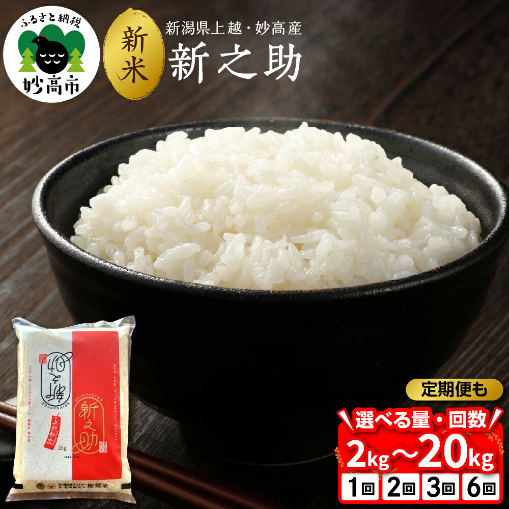 【ふるさと納税】高評価 令和7年産 新米 新之助 先行予約 選べる 2kg / 5kg / 10kg / 20kg / 単品 1回 定期便 2回 / 3回 / 6回 配送時期が選べる 回数が選べる 2か月 3か月 6か月 新潟県 妙高産 しんのすけ 米 白米 精米 お米 ごはん ライス 弁当 小分け 大容量 妙高市