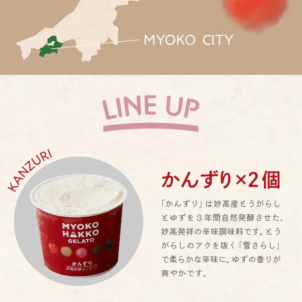 新潟県妙高発酵ジェラート5個セット かんずり みそ あま酒 コーヒー4種