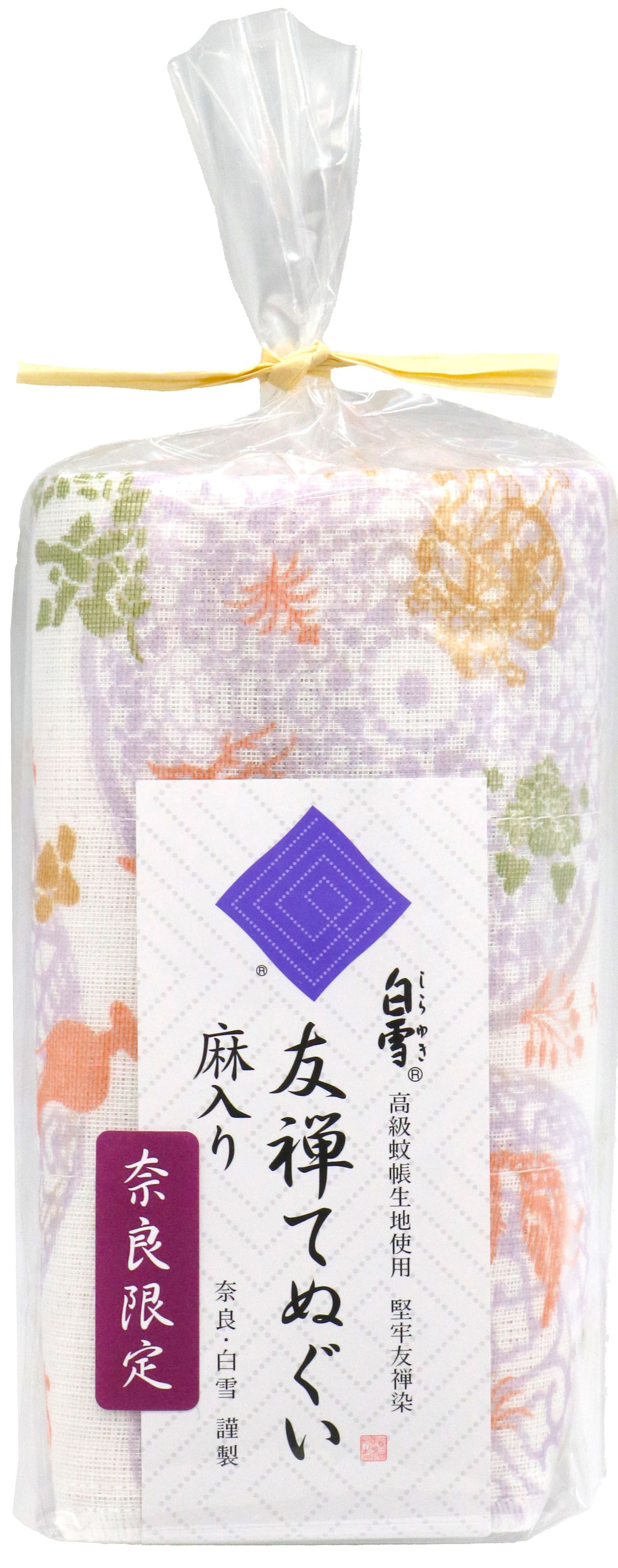 奈良限定白雪友禅てぬぐい2枚セット（奈良絵天平の風・正倉院文様） ふきん 布巾 台拭き キッチンクロス 友禅染め 蚊帳生地 吸湿 保湿 ふんわり ハンカチ タオル てぬぐい 食器拭き 株式会社白雪 な