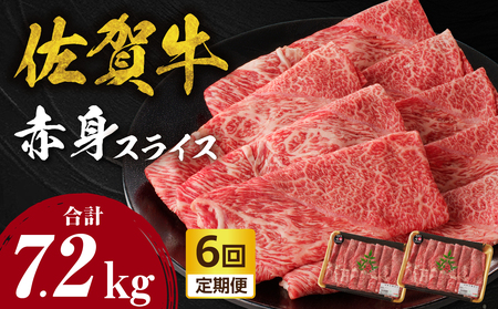 【6回定期便】佐賀牛赤身スライス 1.2kg ／ 牛肉 定期便【Z122_06】