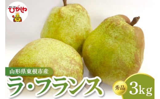 【2026年産】  ラ・フランス3kg（7-10玉） 秀品 山形県 東根市 フルーツピッカー提供 hi097-006
