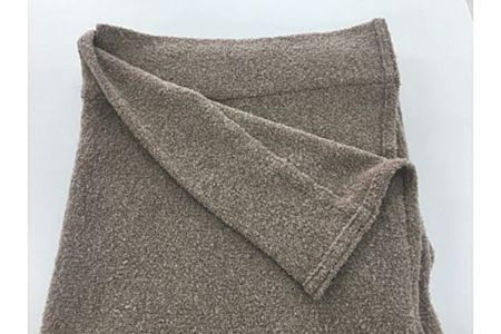 【限定259枚】タスマニアラム75% シルク25% ブークレ ニット毛布 シングル [0229]