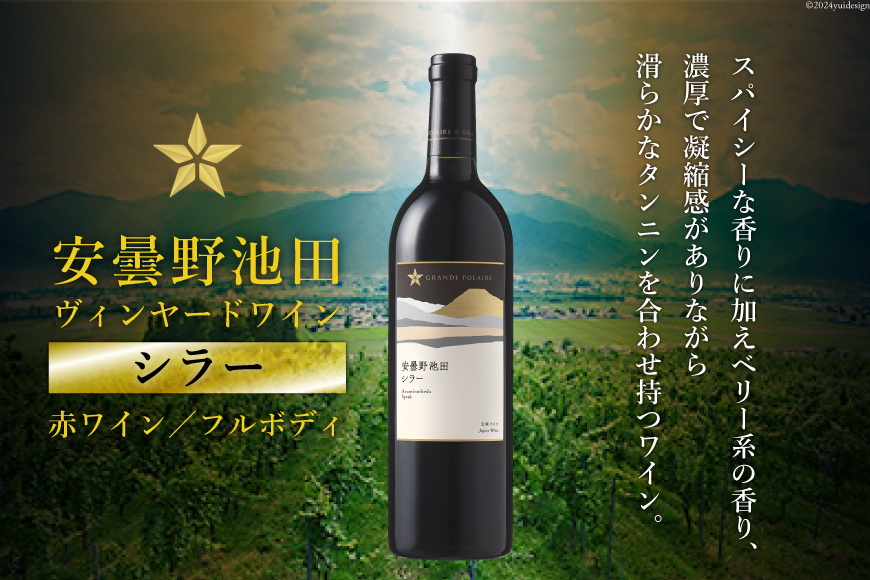 赤ワイン サッポロ グランポレール 安曇野池田ヴィンヤード「シラー」750ml [ナチュラルマルシェ ソヨソヨ 長野県 池田町 48110879] 赤 ワイン わいん 赤わいん フルボディ 濃厚 凝縮 お酒 酒 ふるさと納税