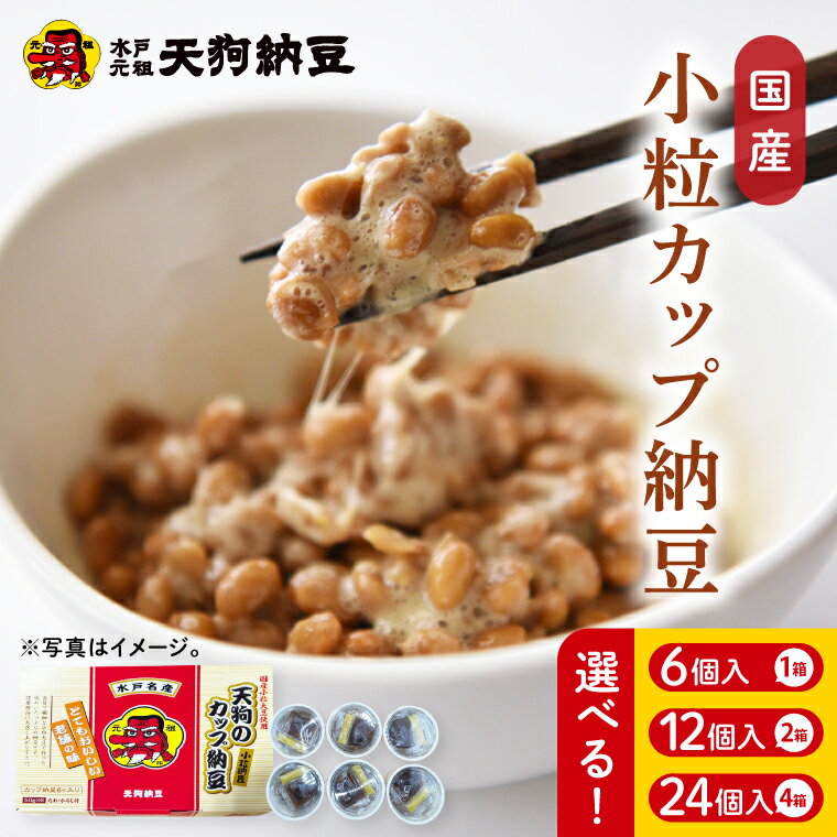 【ふるさと納税】【選べる個数】【天狗納豆】国産小粒カップ納豆（50g×6個）×1・2・4箱【納豆 なっとう 小粒 老舗 朝食 ご飯 ご家庭用 おためしサイズ ソウルフード 水戸市 水戸 茨城県】（DQ-15）