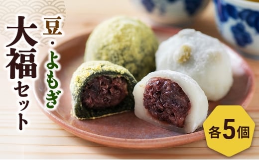 餅 豆大福５個、よもぎ大福５個のセット 新潟県 新潟市