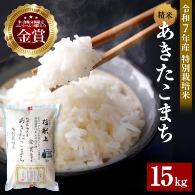 ふるさと納税 湯沢市 【令和7年産】特別栽培米 あきたこまち 精米 5kg×3袋[D2103]
