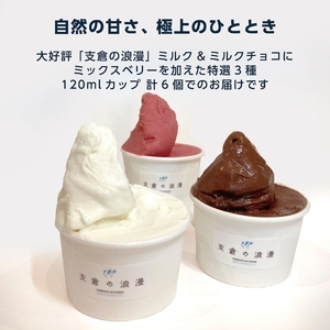 支倉の浪漫 ジェラート【ミルク・ミルクチョコ・ミックスベリー 各2個】 特選3種セット(120mlカップ 計6個入り)｜宮城県 大郷町 アイス スイーツ 牧場 牛乳 イタリアンジェラート デザート ア