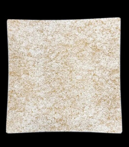 波スクエアプレート S 乱糸(マット仕上げ)純白