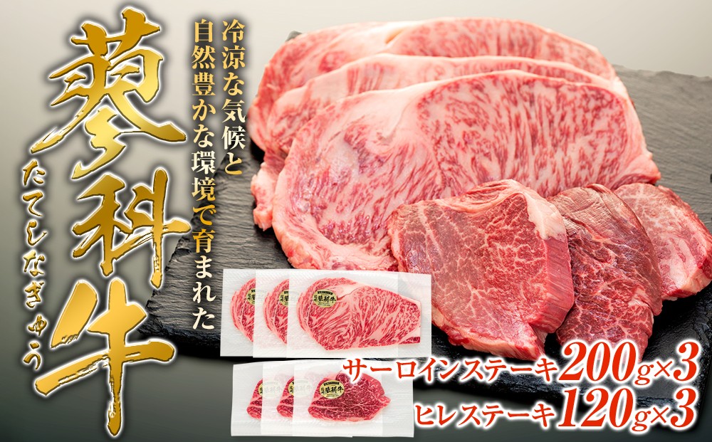 
            蓼科牛サーロインステーキ200g×3・ヒレステーキ120g×3　　　
          