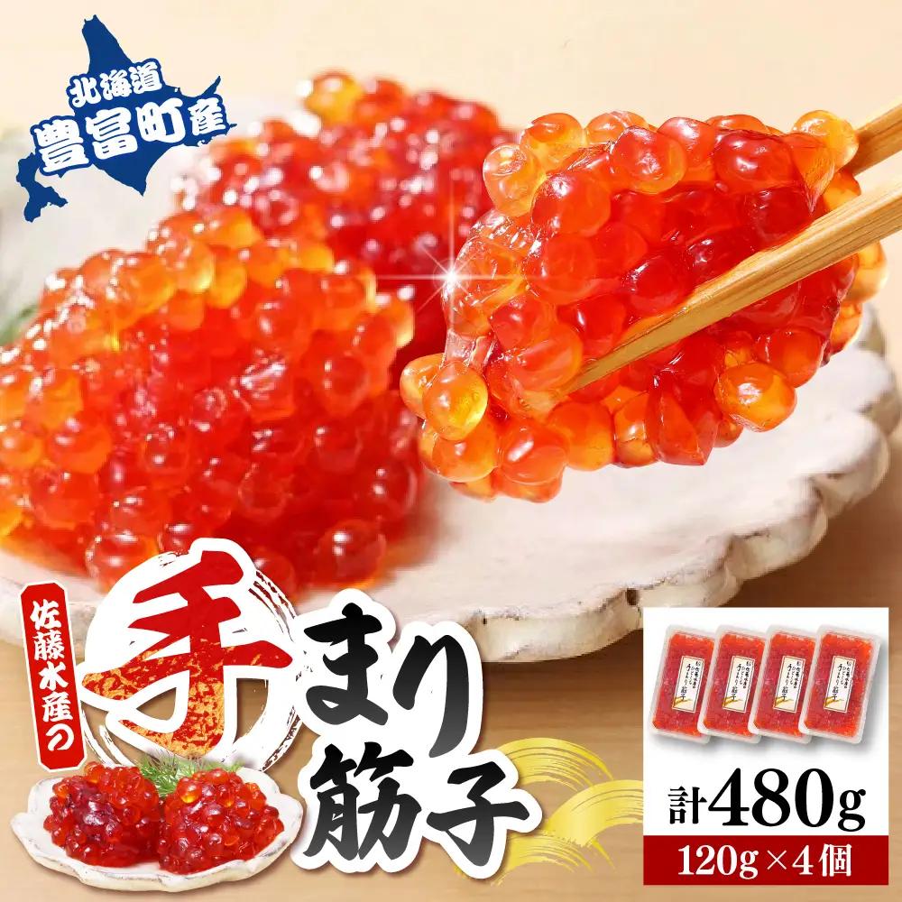 佐藤水産 手まり筋子120g×4個セット 計480g【KAT-305】