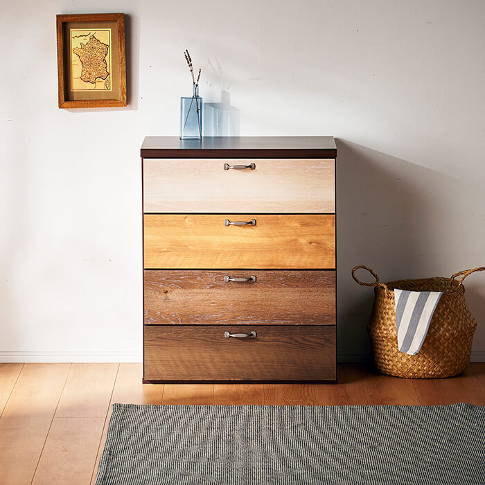 チェスト 60cm幅4段 ルコッタ【諸富家具】：B890-031