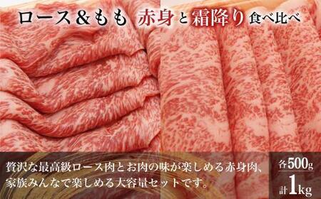 飛騨牛 すき焼き 食べ比べ （ 赤身 / 霜降り ） 1kg（各500g）| 食べ比べ JX025VC13