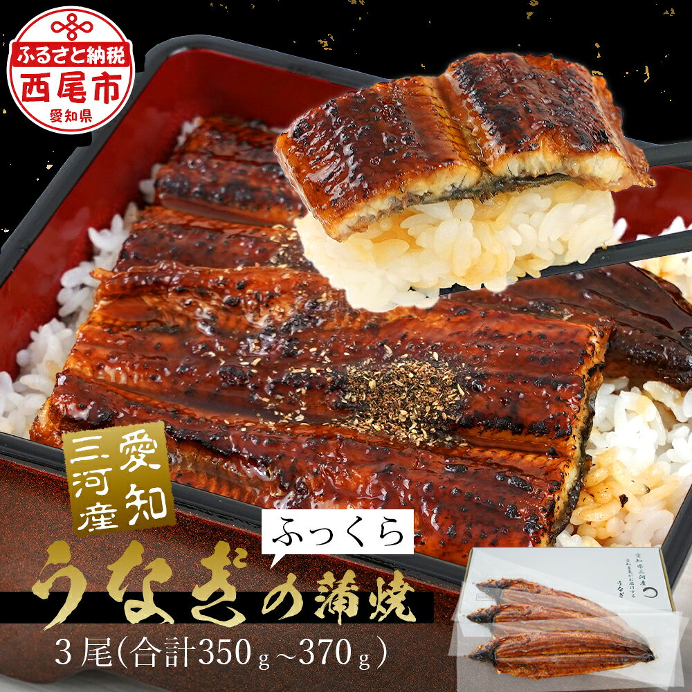 【ふるさと納税】うなぎ 西尾 国産 三河産 三河産うなぎ「蒲焼冷凍×3尾(350g〜370g)」・A084-230【冷凍便】 うなぎ 国産 日本産 愛知県産 西尾市 愛知養魚 鰻 タレ付き たれセット 山椒 海鮮 魚介類 食品 丑の日 土用の丑の日 MB