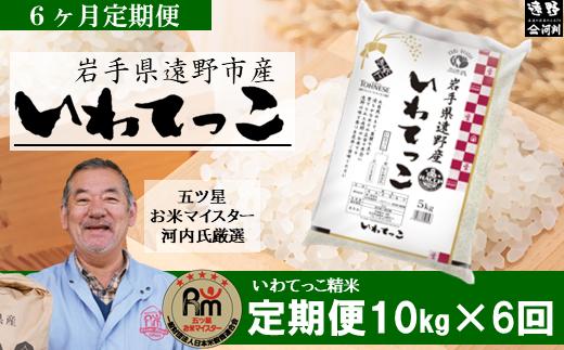 【 定期便 6回 】【 五つ星 お米マイスターProf. 厳選 】遠野産 新米 いわてっこ 5kg 【 コメマルシェ 河判 】