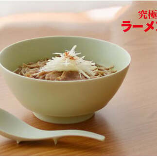 有田焼 究極のラーメン鉢 Colors グリーン（レンゲ付）まるぶん A15-259
