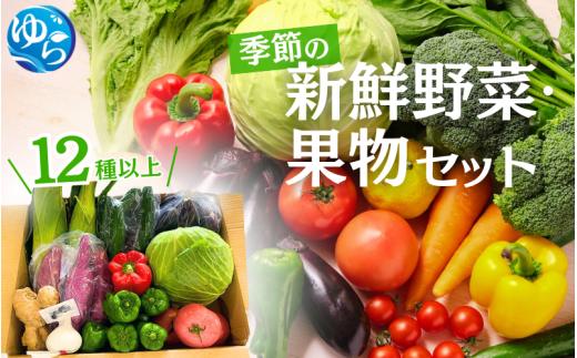 季節の新鮮野菜・果物セット(12種以上)【夏季】※北海道・沖縄・離島配送不可 / 期間限定 由良町 冷蔵 詰合せ フルーツ くだもの 食品 おすすめ 産地直送【eiw007】