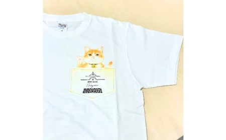 猫城主 さんじゅーろTシャツ（ホワイト） ファッション 猫グッズ 猫T コットン100％ 猫柄 猫好き 普段使い お出かけ  Lサイズ
