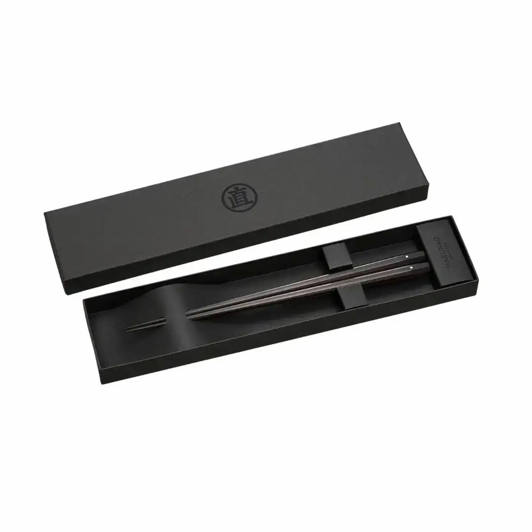 極上 十六角箸 黒檀 235mm 高級 箸 贈答用 無塗 燕三条製  [マルナオ]