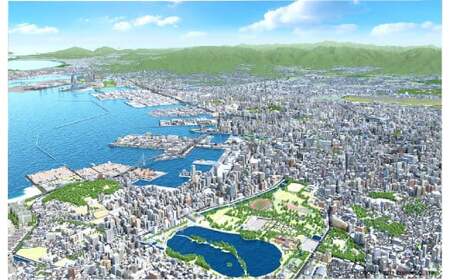 北九州市の地図情報会社のゼンリンが作る「俯瞰図額絵 福岡市 ／ 大濠公園 (キャビネ)」