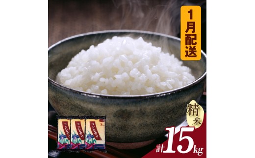 【令和８年産 先行予約】コシヒカリ（精米）15kg（１月発送）（3575）