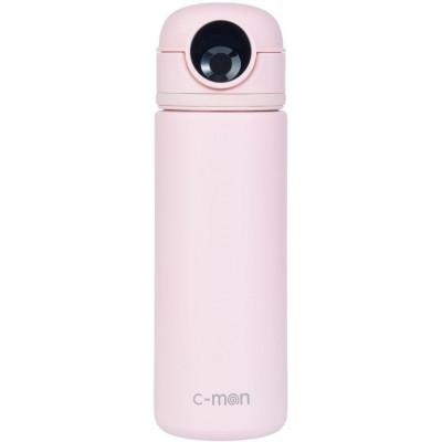 ふるさと納税 摂津市 シーモン(c-mon) 指紋センサー付き真空断熱ボトル 水筒 保温保冷 ペールピンク