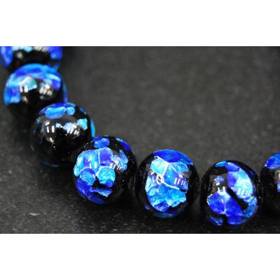 ふるさと納税 忠岡町 沖縄伝統工芸!琉球とんぼ石/ホタルガラス 10mm 数珠ブレスレット 青黒 |  | 01