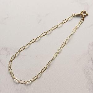 【K10イエローゴールド チェーンブレスレット】存在感あふれるペダルLチェーン 上品で印象的な美しさ 長さ17cm　SB1007-K10