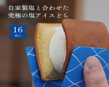 塩どら焼き専門店の塩アイスどら焼き16個セット
